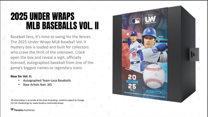 2025 Fanatics Under Wraps MLB Baseball Volume-2 (Single Mystery Box)