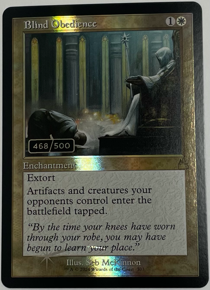 Blind Obedience (Retro Frame) (Serial Numbered) - Ravnica Remastered (RVR)