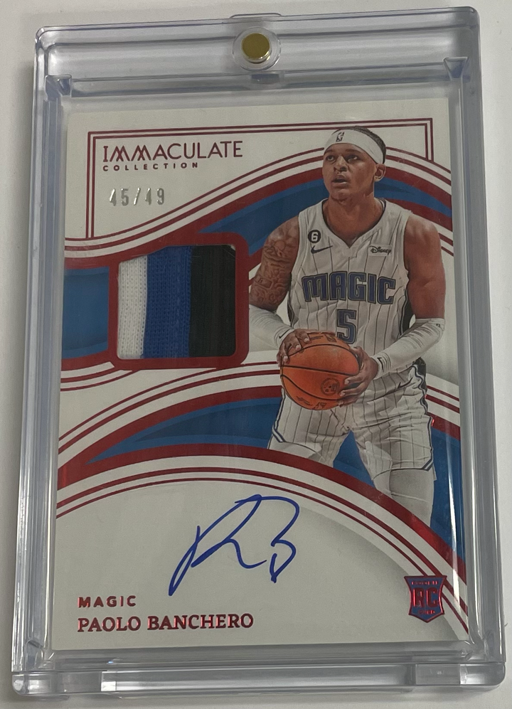 2022-23 Panini Immaculate Basketball - Paolo Banchero 105  - Rookie Patch Auto Red /49