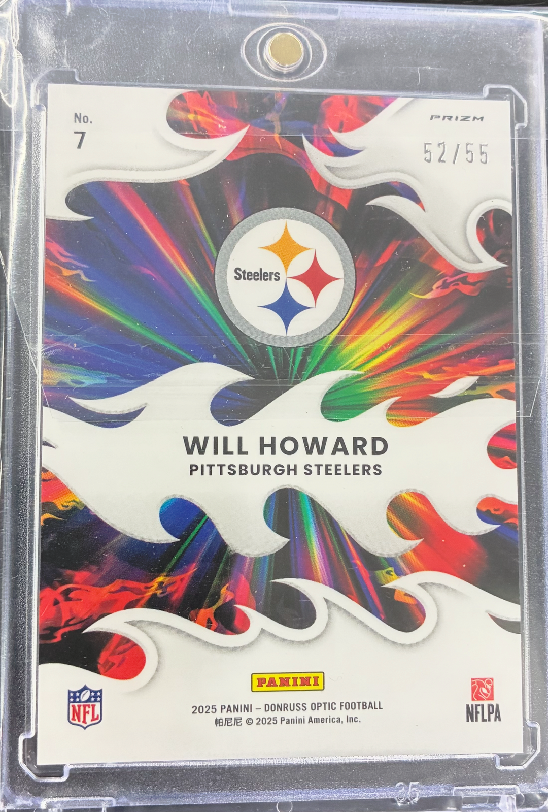 2025 Panini Donruss Optic - Will Howard Light It Up Rookie Insert Blue Cracked Ice Prizm 52/55