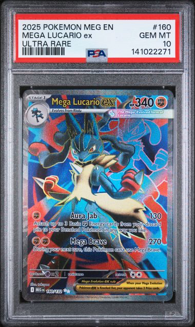 Mega Lucario 160/132 - Mega Evolution - 2025 Pokemon - PSA 10