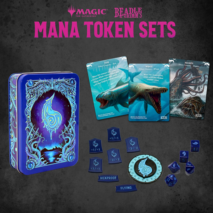 Beadle & Grimm's: Magic: The Gathering - Blue Mana Metal Token Set
