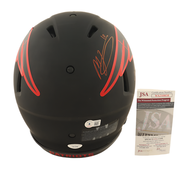 Mac Jones Autographed Signed Patriots Full-Size Authentic Eclipse Alternate Speed Helmet Inscribed "2021 15th Pick" (Beckett & JSA)