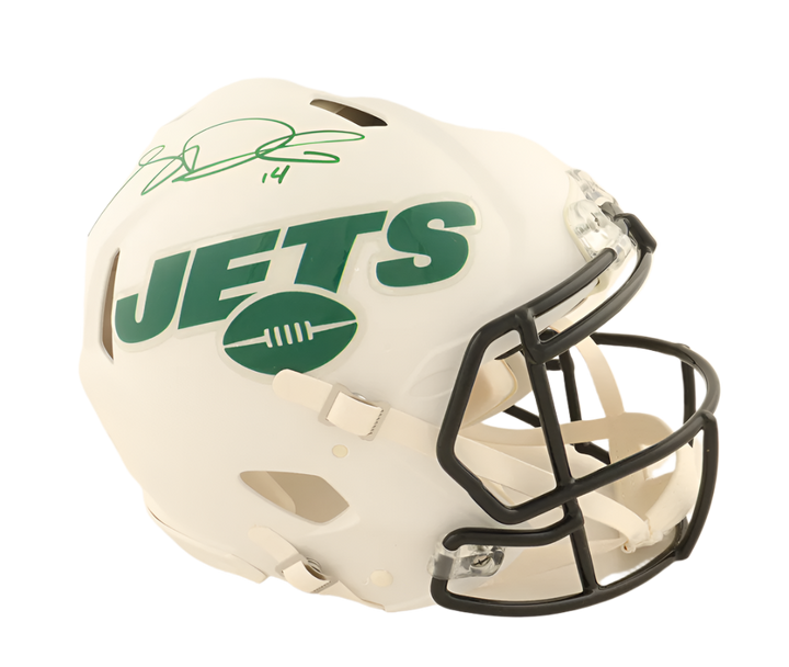 Sam Darnold Autographed Signed Jets Full-Size Authentic On-Field Flat White Alternate Speed Helmet (Beckett)