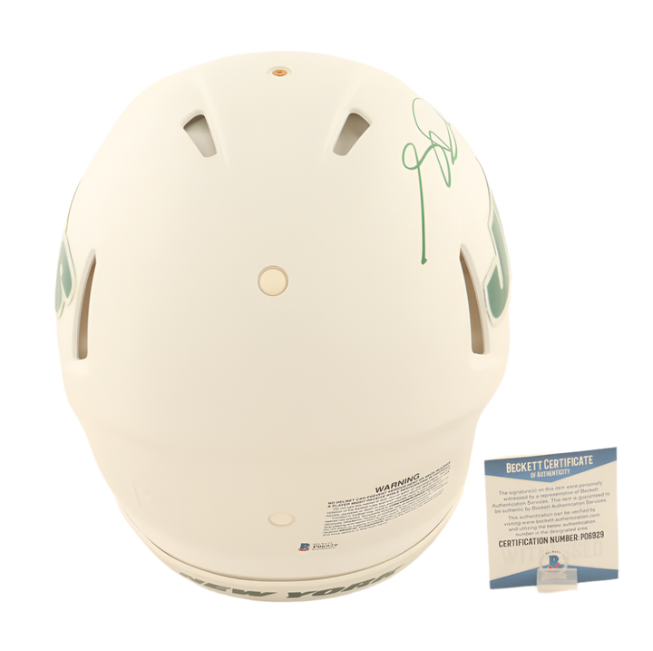 Sam Darnold Autographed Signed Jets Full-Size Authentic On-Field Flat White Alternate Speed Helmet (Beckett)