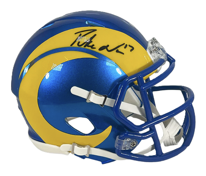 Puka Nacua Autographed  Los Angeles Rams Speed Mini Football Helmet (Fanatics)