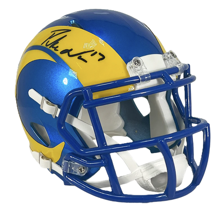 Puka Nacua Autographed  Los Angeles Rams Speed Mini Football Helmet (Fanatics)