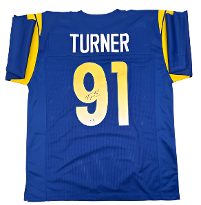 Kobie Turner Autographed Signed Blue Custom Jersey with Beckett COA