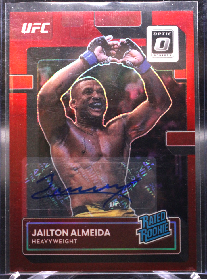 2023 Panini Donruss Optic UFC - Jailton Almeida 106 - Rated Rookie Red Auto /99