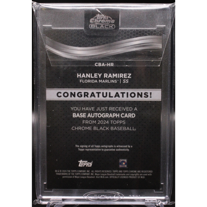 2024 Topps Chrome Black CBA-HR Hanley Ramirez Auto Red
