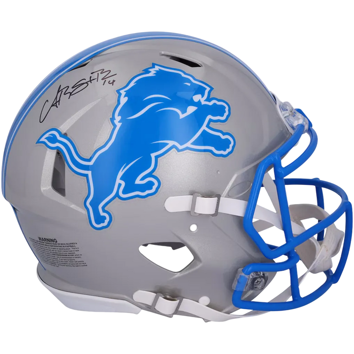 Amon-Ra St. Brown Autographed  Detroit Lions Full-Size Authentic On-Field Speed Helmet (Fanatics COA)