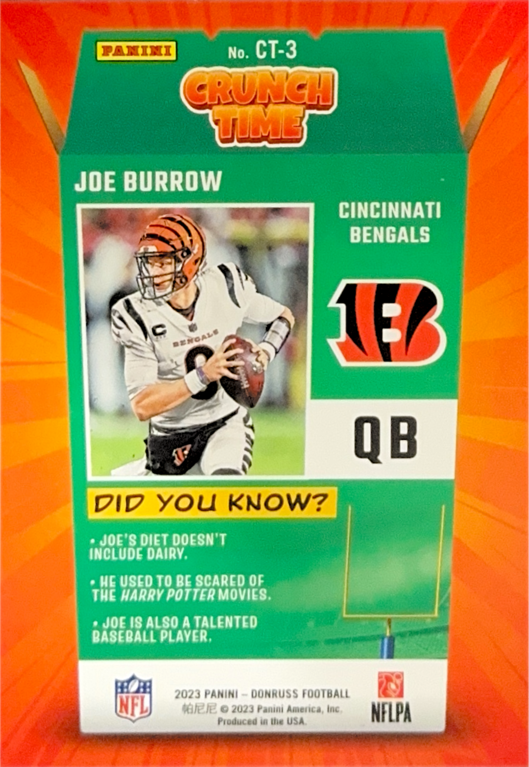 2023 Panini Donruss - Joe Burrow Crunch Time Insert CT-3 Cincinnati Bengals