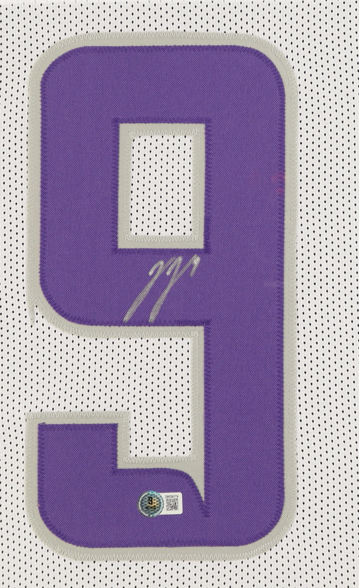 J.J. McCarthy Autographed Signed Custom Framed Jersey Display (Beckett)