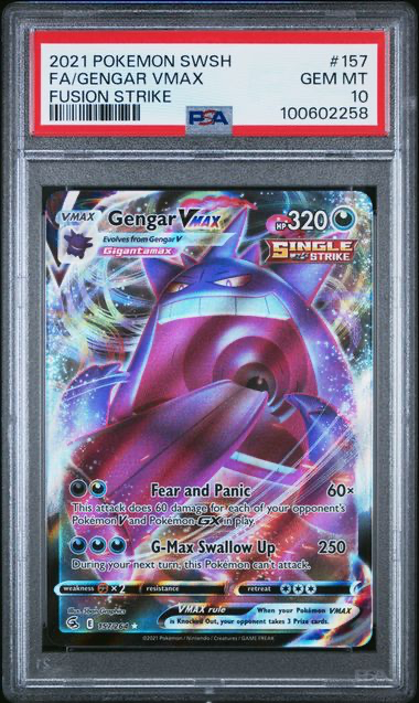 Gengar VMAX 157/264 Fusion Strike - 2021 Pokemon - PSA 10