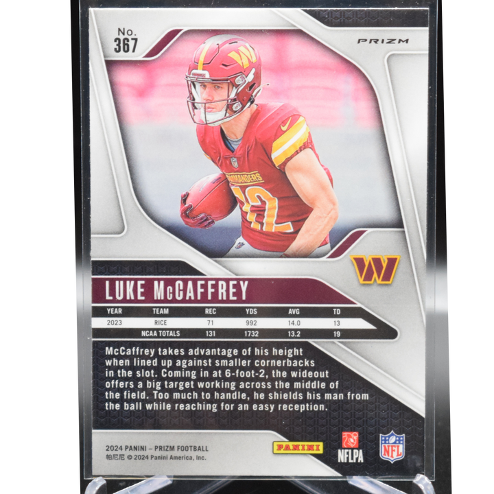 2024 Panini Prizm Football - Luke Mccaffrey 367 - Blue SSP