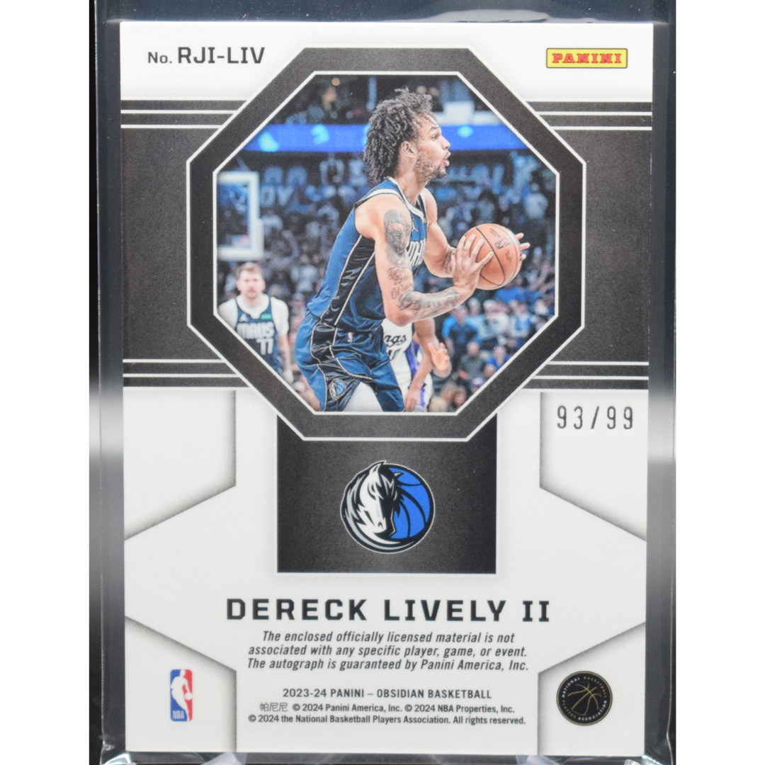 2023 Panini Obsidian Basketball - Dereck Lively II RJI-LIV - RPA /99